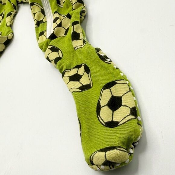 Kickee Pants Zippered Bamboo Soft One Piece Pajamas Soccer Ball Print - Toddler - Picture 4 of 5